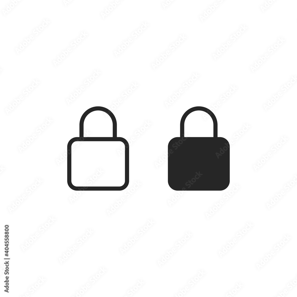Lock icon isolated on white background. Padlock symbol modern, simple, vector, icon for website design, mobile app, ui. Vector Illustration Lock icon isolated on white background. Padlock symbol modern, simple, vector, icon for website design, mobile app, ui. Vector Illustration