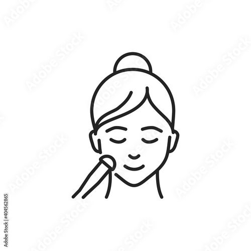 Diamond micro-resurfacing face color line icon. Pictogram for web page, mobile app, promo.