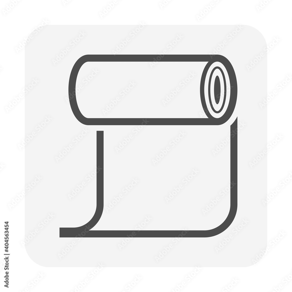 Linoleum or lino material vector icon design. That is a roll of flexible floor finish material with pattern or texture for lay, construction or cover floor to decoration interior of home or building. Linoleum or lino material vector icon design. That is a roll of flexible floor finish material with pattern or texture for lay, construction or cover floor to decoration interior of home or building.