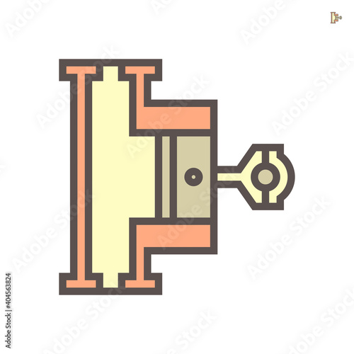 Rolling piston compressor vector icon.