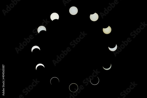 Progressive diagram of solar eclipse 2