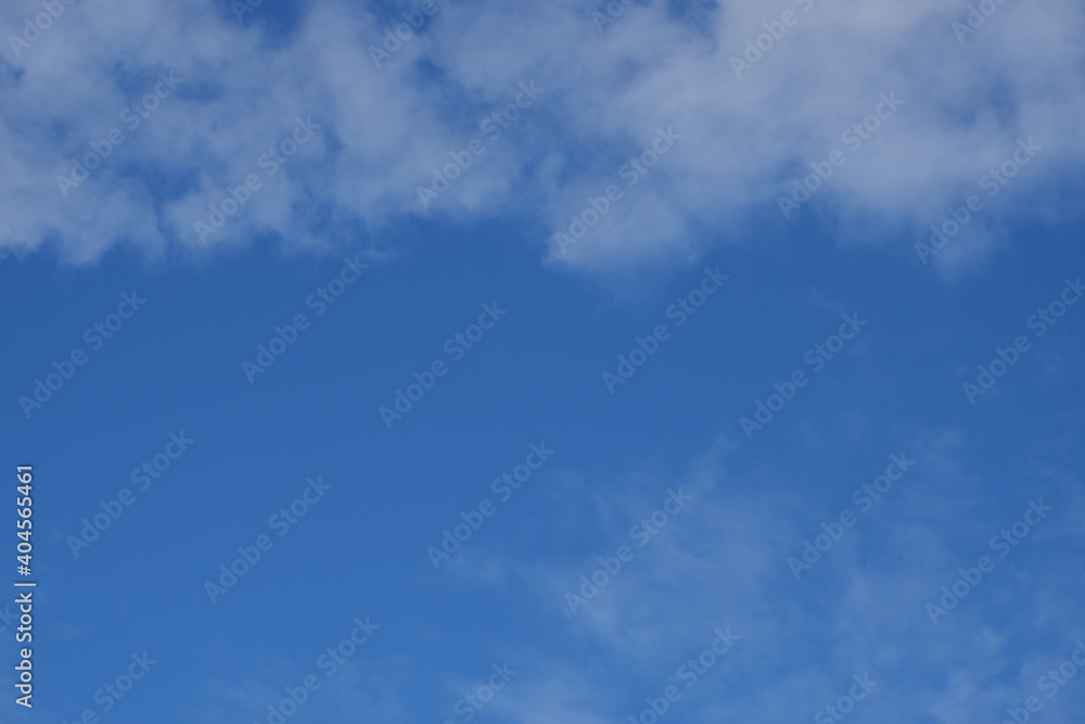 Beautiful, deep blue sky with clouds nature background