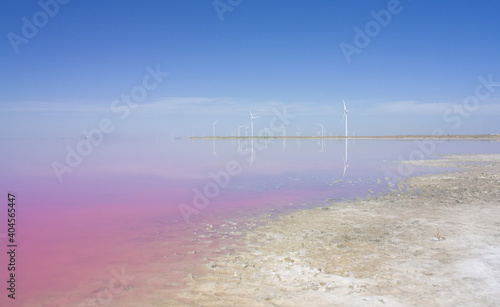 Beatiful landscape on Sivash Lake, Kherson Oblast, Ukraine