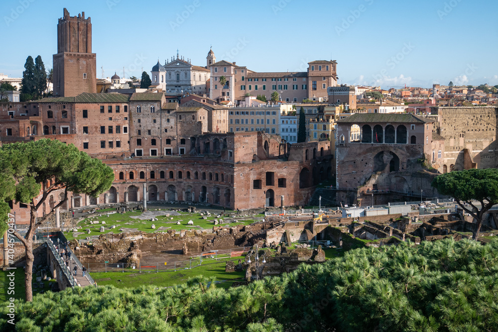 Ruinas romanas, Foros Imperiales. Roma, Italia.