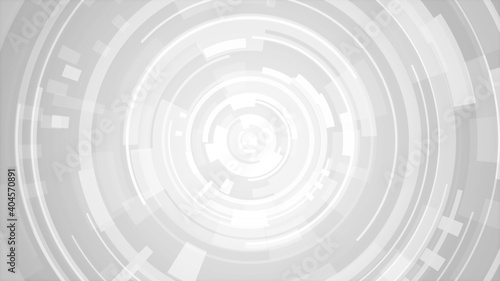 Circle white gray bright technology Hi-tech background. Abstract graphic digital future concept design.