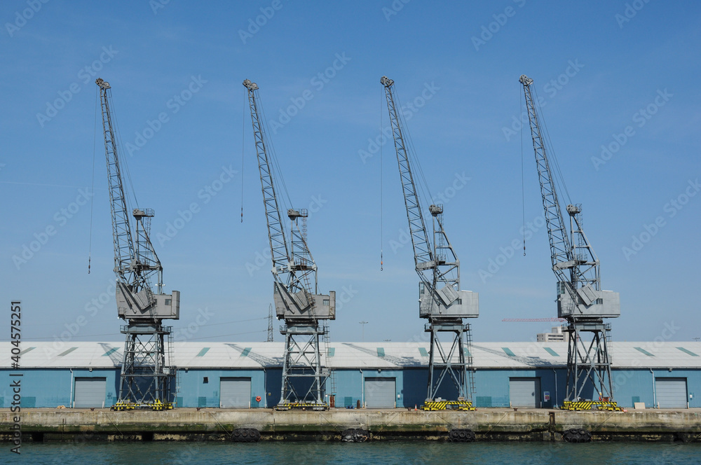 Dockside Cranes at the Port of Southampton, England