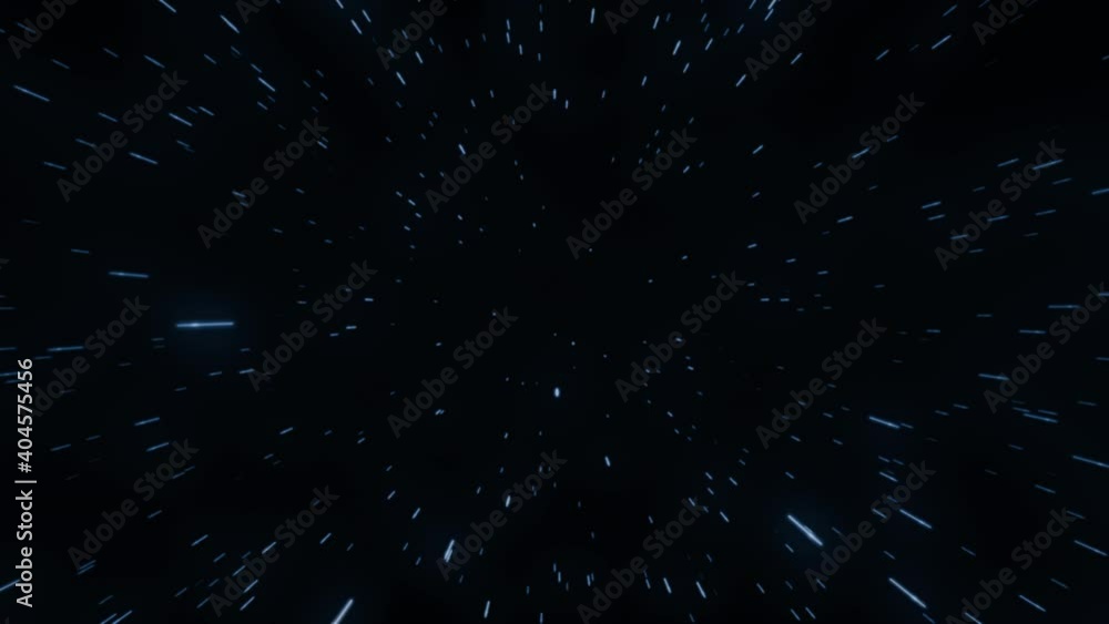 Moving Star Field, Space Travel, Light Speed Journey, Flying Stars Loop Animation. High Quality 4K Resolution.