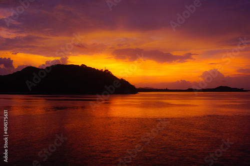 Incredibly beautiful sunset on the island of Lombok in Indonesia © Pavel