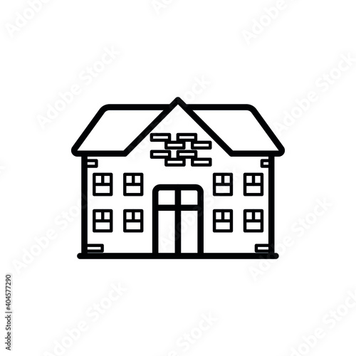 Vector illustration of buildings including store, hotel, hospital, school, police station, church, movie theater, house, and fire station.