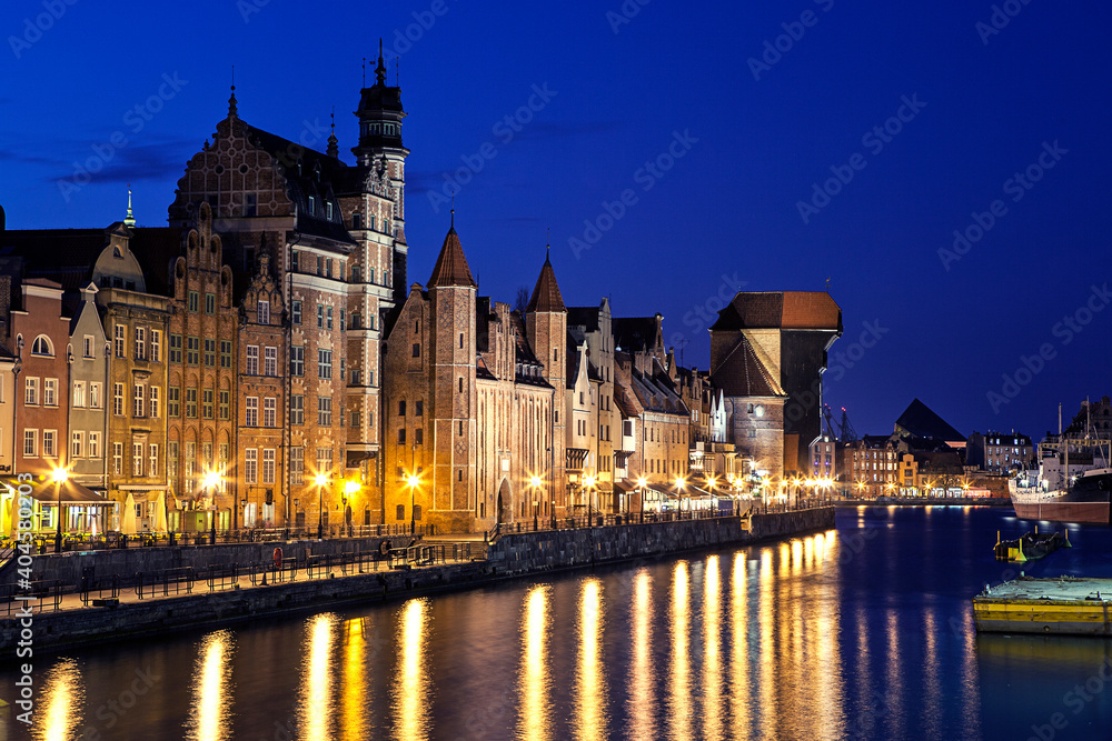 Amazing evening Gdansk, Poland in Europe