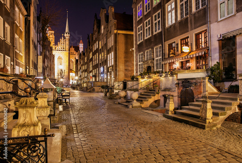 Historic Mariacka Street in the old town of Gdansk, Poland