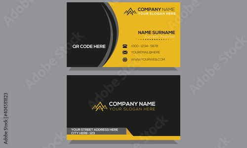 Latest corporate professional yellow and black  visiting card for construction and real estate of business card template.