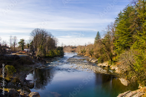 River landscape and view, daylight and outdoor, nature background