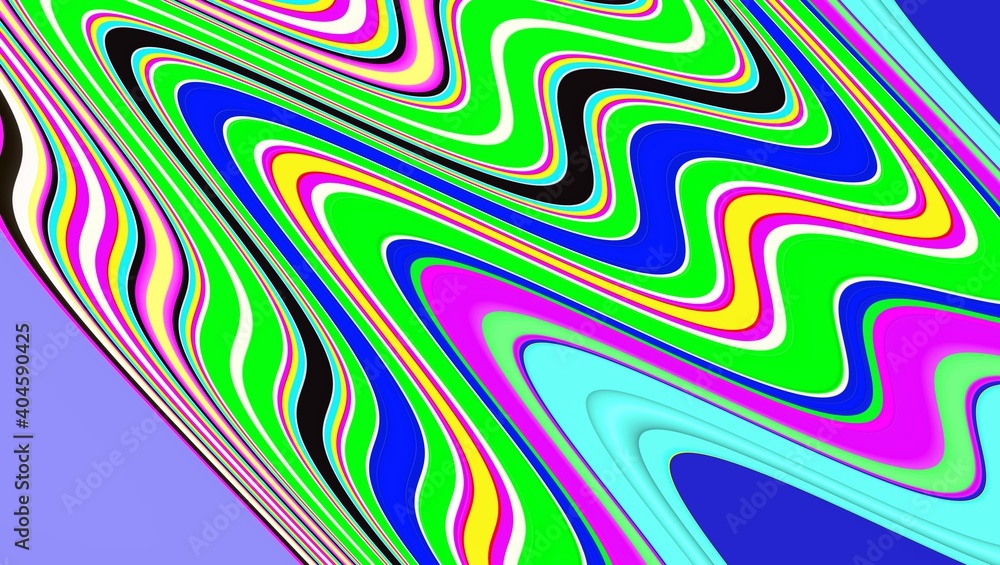 Green purple yellow waves abstract colorful background with lines