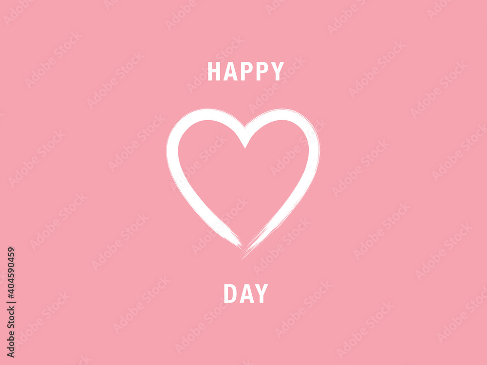 Happy Valentine's day lettering pattern on pink heart. Happy Valentine's day pink heart pattern card. 