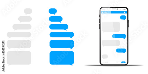 Phone chatting message template bubbles. Place your own text to the message clouds vector illustration © Halyna