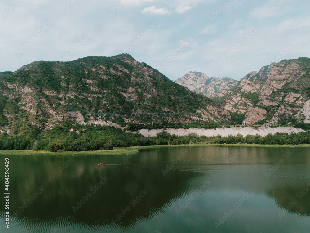 Mountains by Dongling river by the traintracks to Beijing