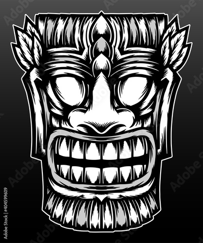 Illustration of tiki mask