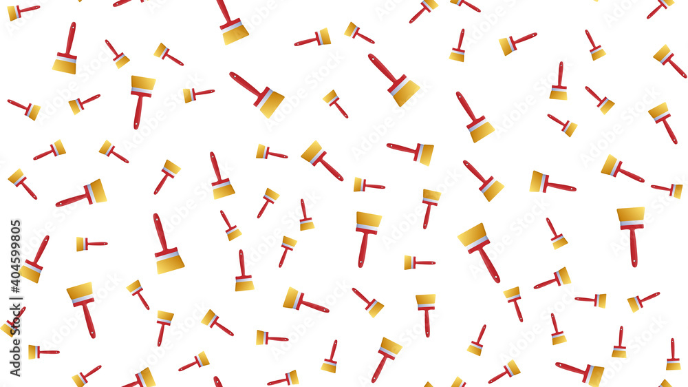 Seamless Pattern With Wall Painting By Roller And Brush. Seamless Pattern With Wall Painting By Roller And Brush.