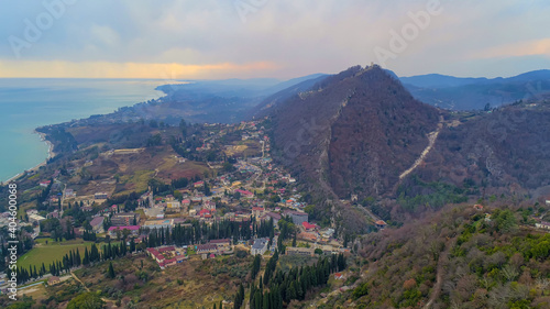 fortress Anakopia in Abkhazia. aerial view photo