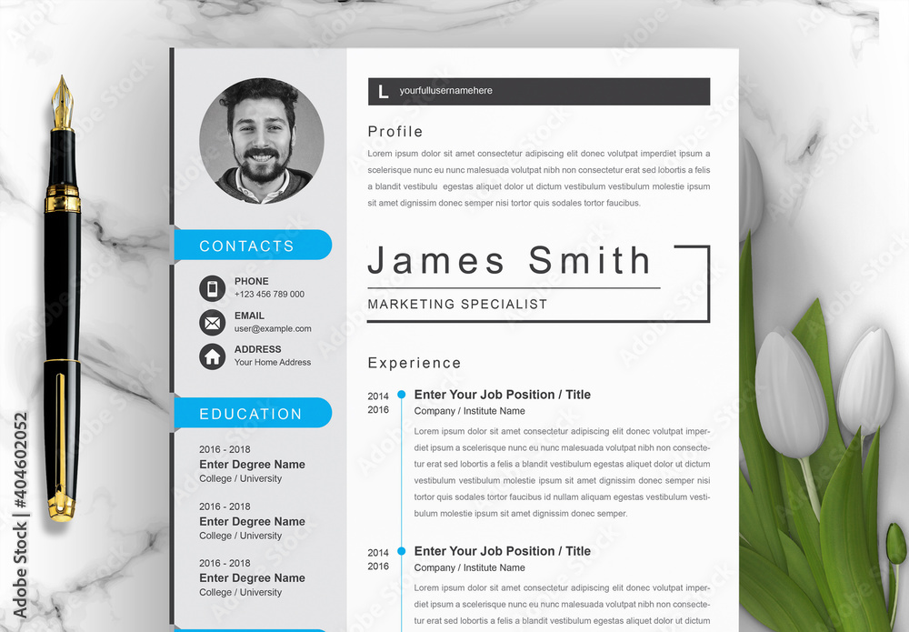 Minimal Resume and Cover Letter and Reference Page Set Stock Template ...