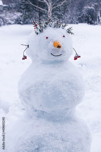 snow sculpture, snowman, winter fun