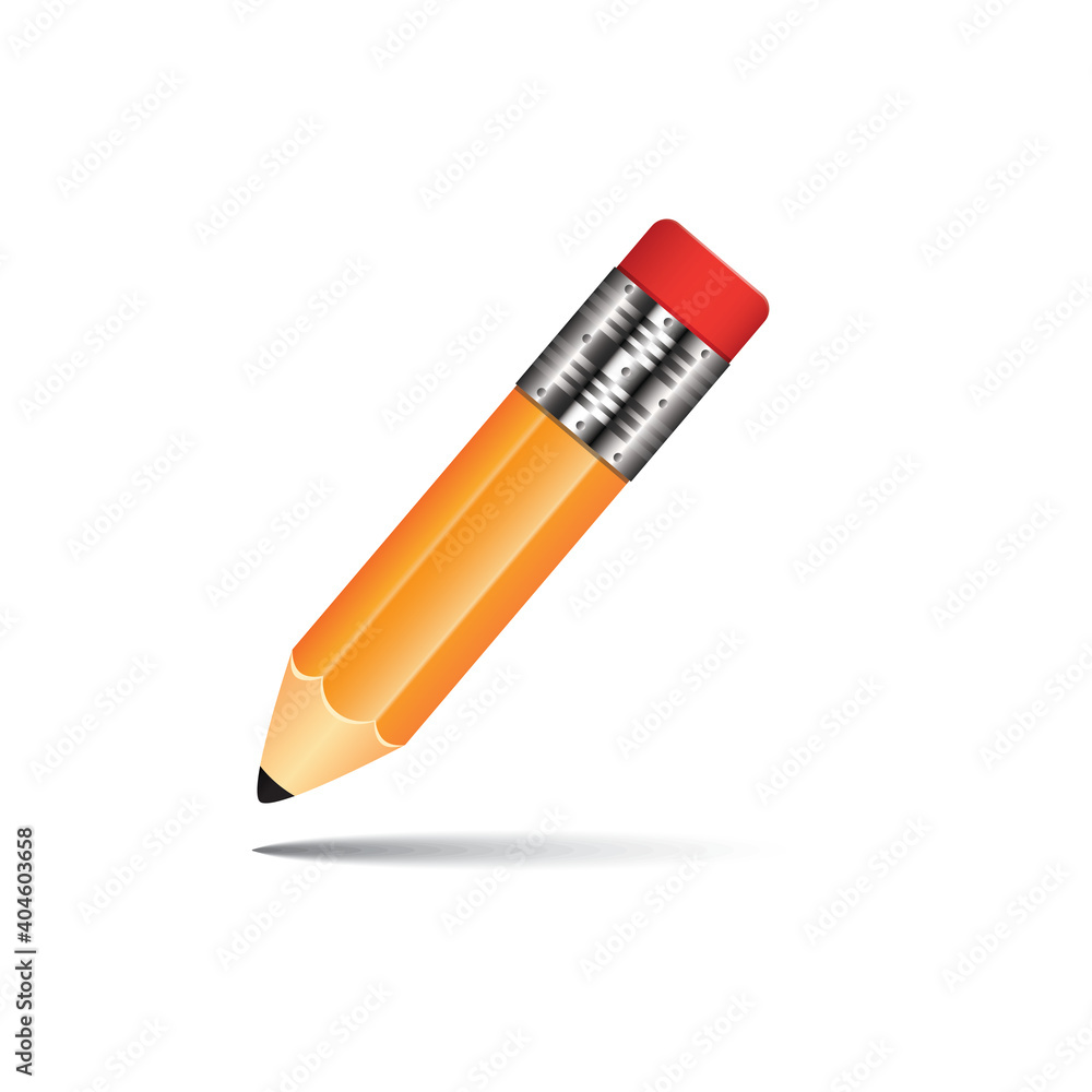 Simple pencil with shadow on a white background, vector illustration
Simple pencil with shadow on a white background, vector illustration