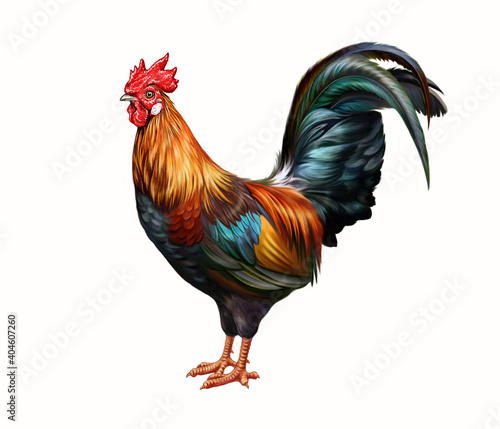 Fotografija The cock, rooster (gallus)