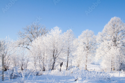 Snow landscape in sweden, skåne