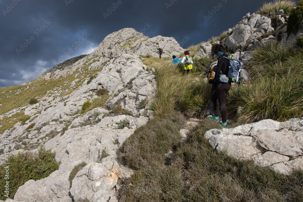 ascending to Serra Des Teixos, Escorca, Mallorca, Balearic Islands, Spain