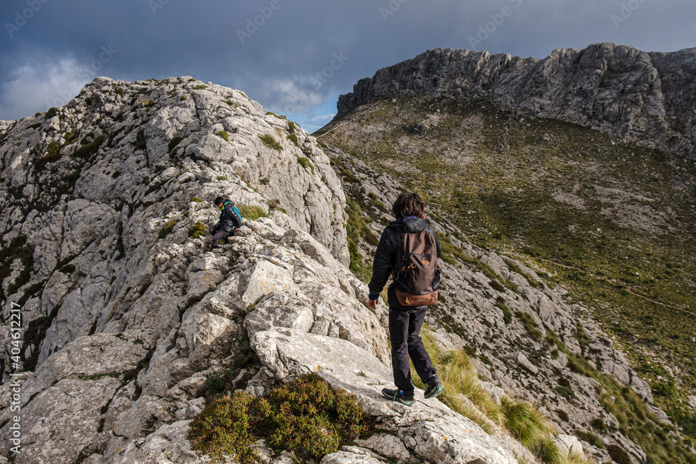 ascending to Serra Des Teixos, Escorca, Mallorca, Balearic Islands, Spain ascending to Serra Des Teixos, Escorca, Mallorca, Balearic Islands, Spain