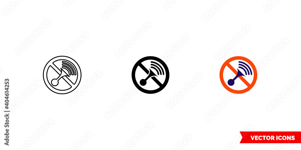 Ταπετσαρία Not honk icon of 3 types color, black and white, outline
