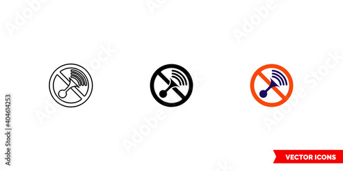 Not honk icon of 3 types color, black and white, outline. Isolated vector sign symbol.