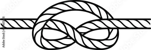 An overhand knot. Lineart. Strokes converted to shapes.