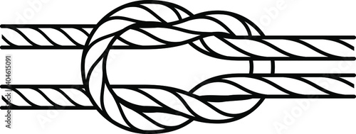 A square joining knot. Lineart. Strokes converted to shapes.