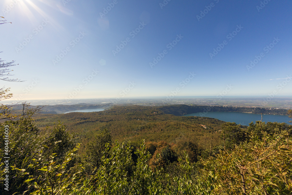 Lake Albano and Lake Nemi to the Roman castles. A landscape surrounded by nature and the sacred way