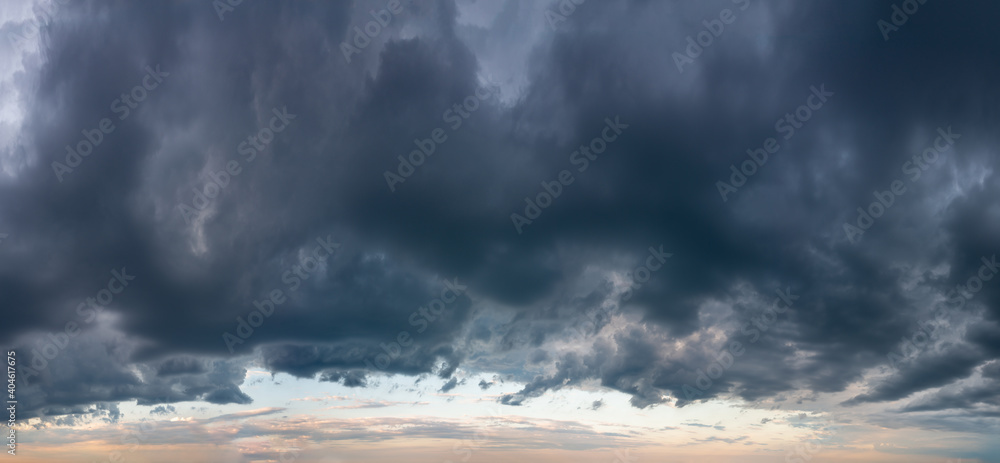 Fantastic dark thunderclouds, sky panorama Fantastic dark thunderclouds, sky panorama