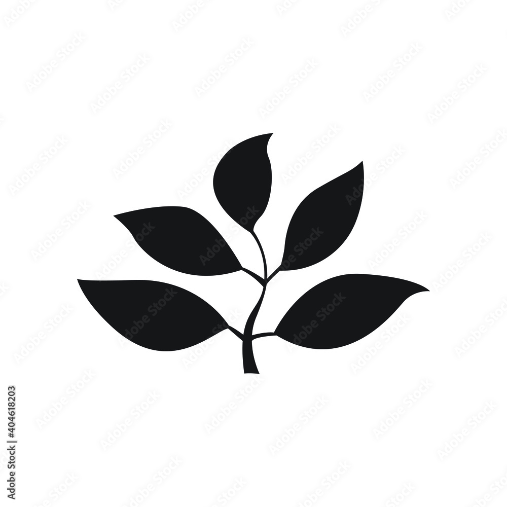 Obraz na plátně Leaf plant vector symbol silhouette