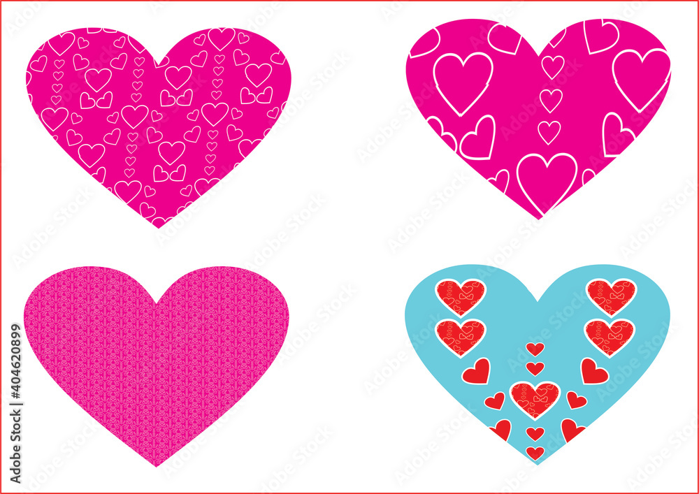 corazones  para decoración en el día del amor