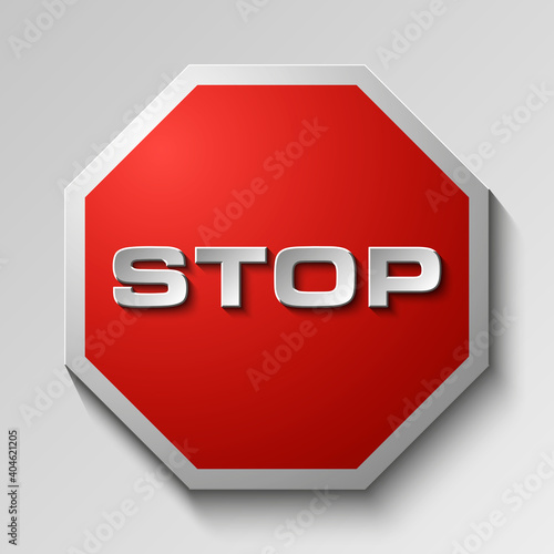 STOP, No entry, road sign on red background