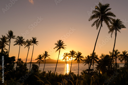 Sunset in the Yasawa islands, Fiji © Sabine