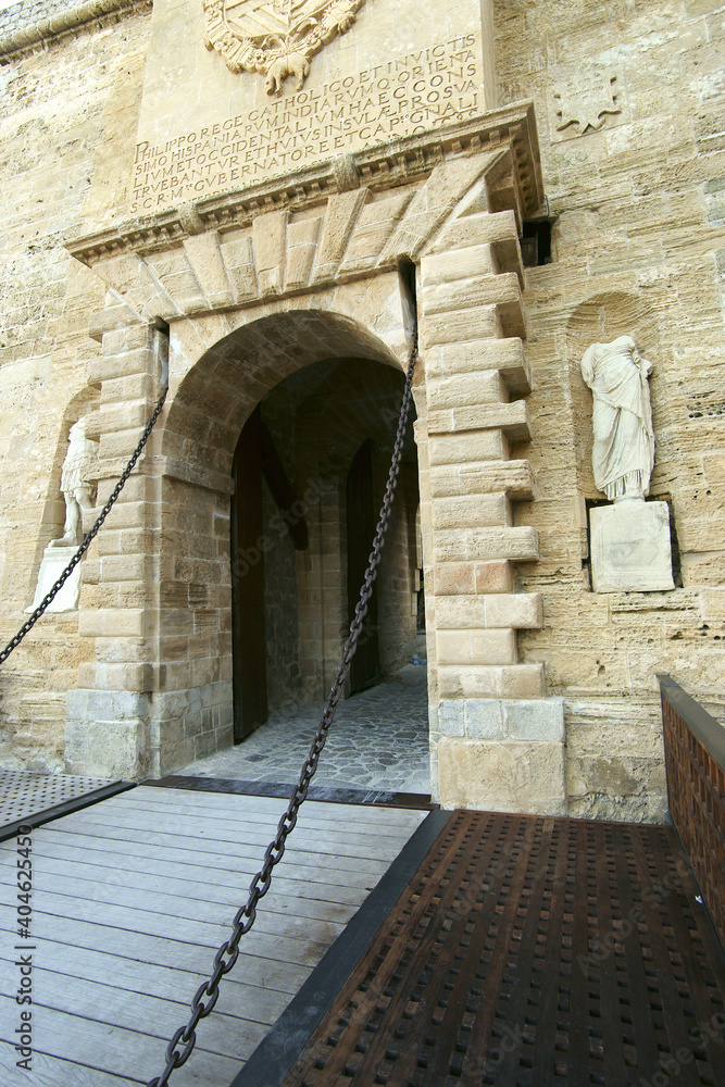Portal de Ses Taules (Porta del Mar), recinto amurallado de Dalt Vila(s.XVI).Eivissa.Ibiza.Islas Pitiusas.Baleares.España.