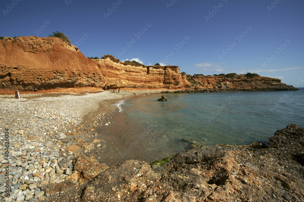 Playa de Sa caleta.Ibiza.Islas Pitiusas.Baleares.España.