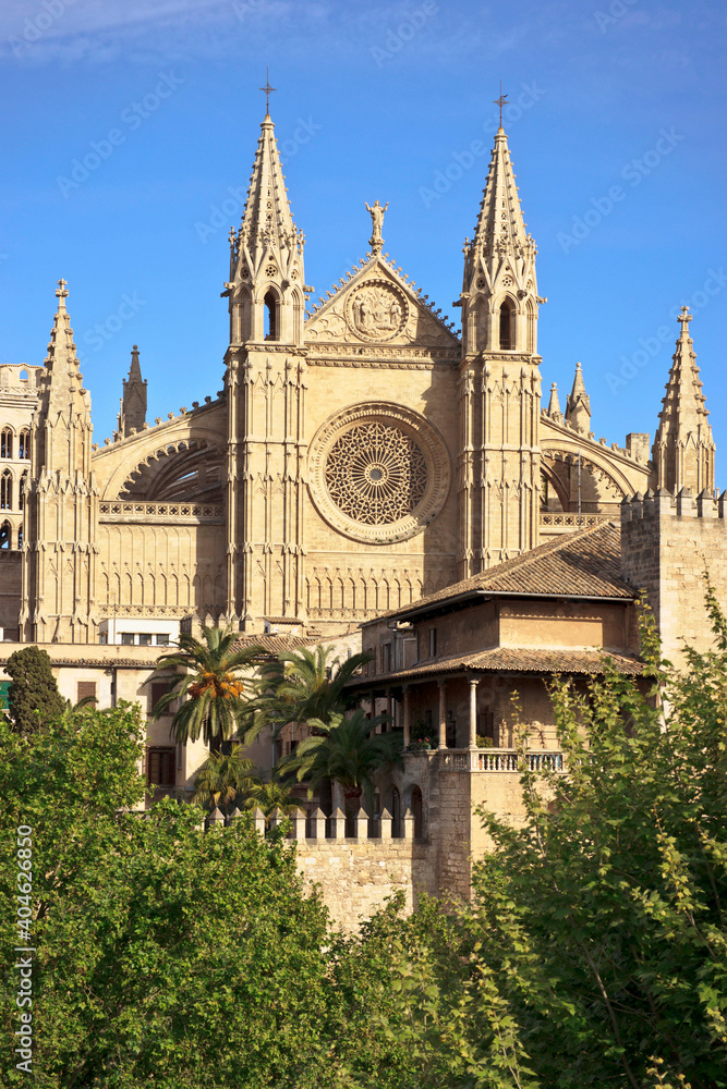 Obraz premium Catedral de Mallorca ,siglo. XIII a siglo.XX .Palma.Mallorca.Islas Baleares. Spain.