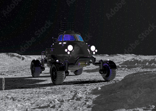 lunar roving vehicle is exploring the moon