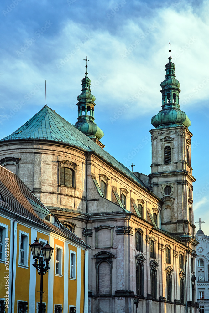 Belfries of the baroque church of the Jesuit monastery