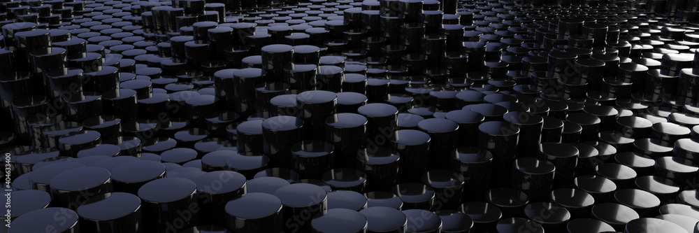 Fototapeta premium Abstract background of many metal cylinders. Geometric structure. 3D visualization