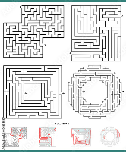 maze games set with solutions