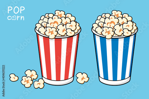 Popcorn bucket boxes cartoon vector