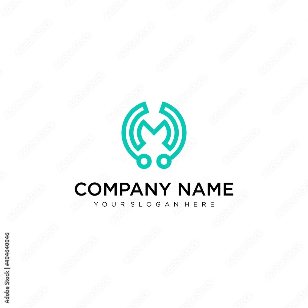 M letter logo design. Creative minimal monochrome monogram symbol. Universal elegant vector sign design. Premium business logo type. Graphic alphabet symbol for company business identity